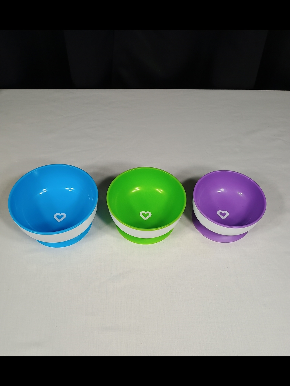 Set of 3 Munchkin Suction Bowls - Blue, Green, Purple